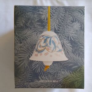 Mistletoe Bell Ornament with Blue and Gold Accents